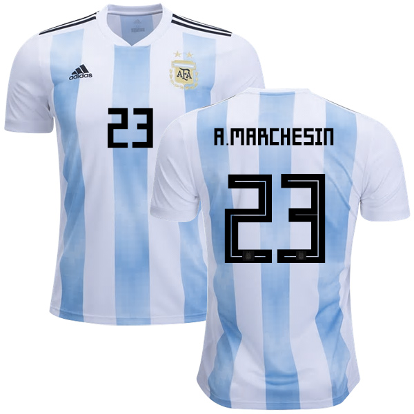 Argentina #23 A.Marchesin Home Kid Soccer Country Jersey